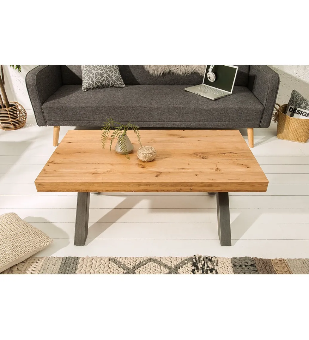 Stolik kawowy FACTORY 110 cm drewno dąb dziki*Invicta Interior Clearance