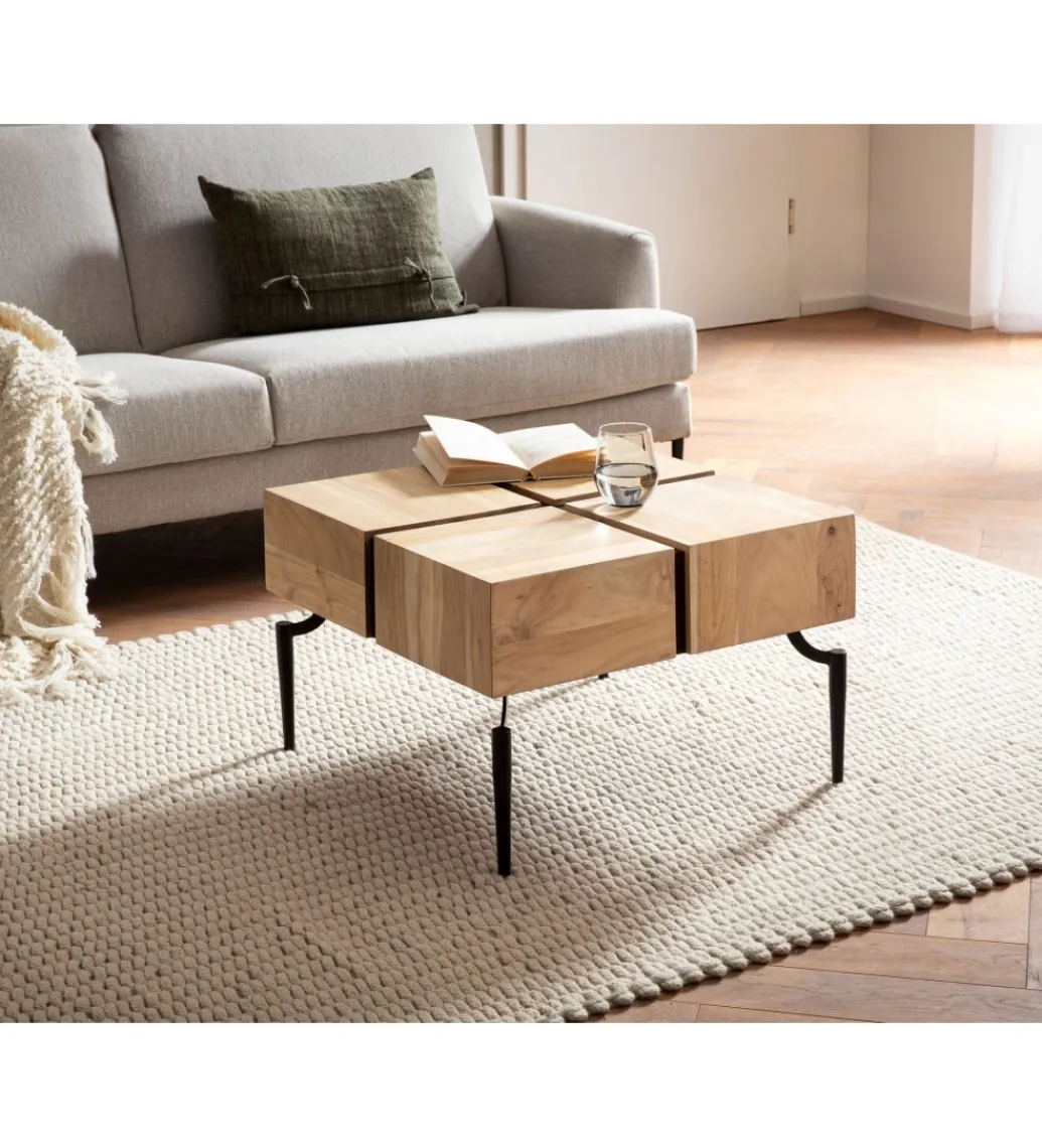 Stolik kawowy FATRA 60 cm drewno akacja*WOHNLING, GERMANY Outlet