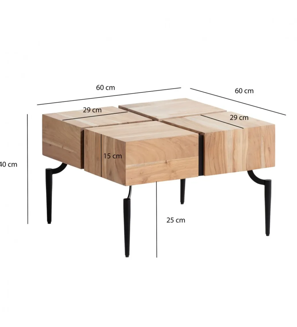 Stolik kawowy FATRA 60 cm drewno akacja*WOHNLING, GERMANY Outlet