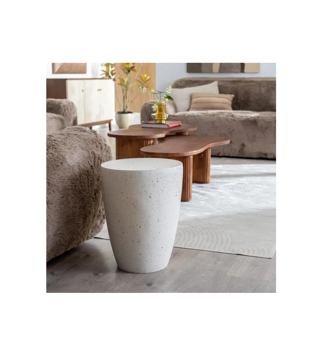 Stolik kawowy FIBRA 37 cm w odcieniach bieli*Zona-Design Hot