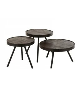 Stolik kawowy Fien 50 cm drewno mango*J-Line Online