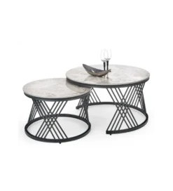 Stolik Kawowy FLAMINGO set 2 w kolorze szarego marmuru*Halmar Online