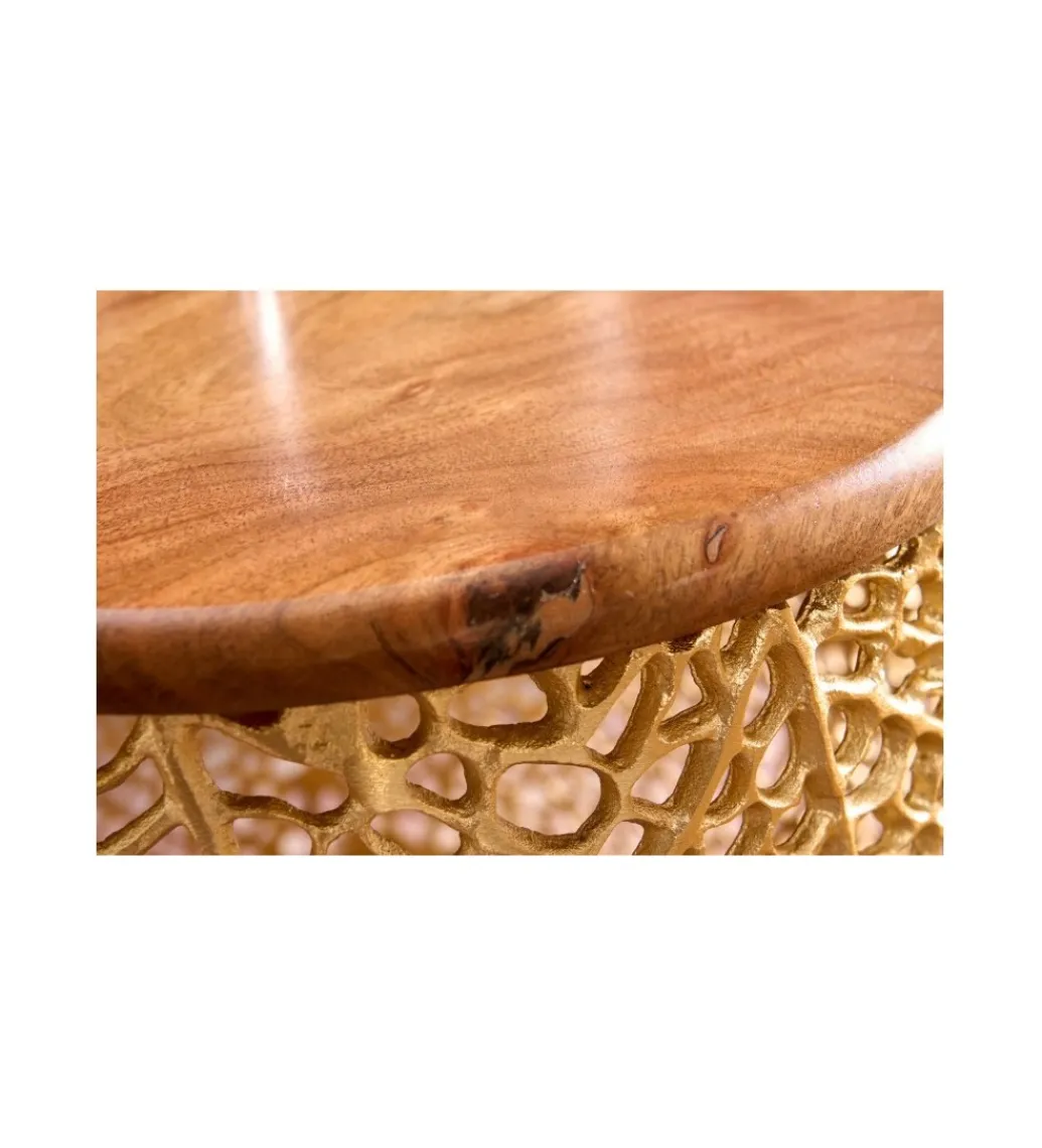 Stolik kawowy FLANK II Leaf 73 cm złoty*Invicta Interior Hot