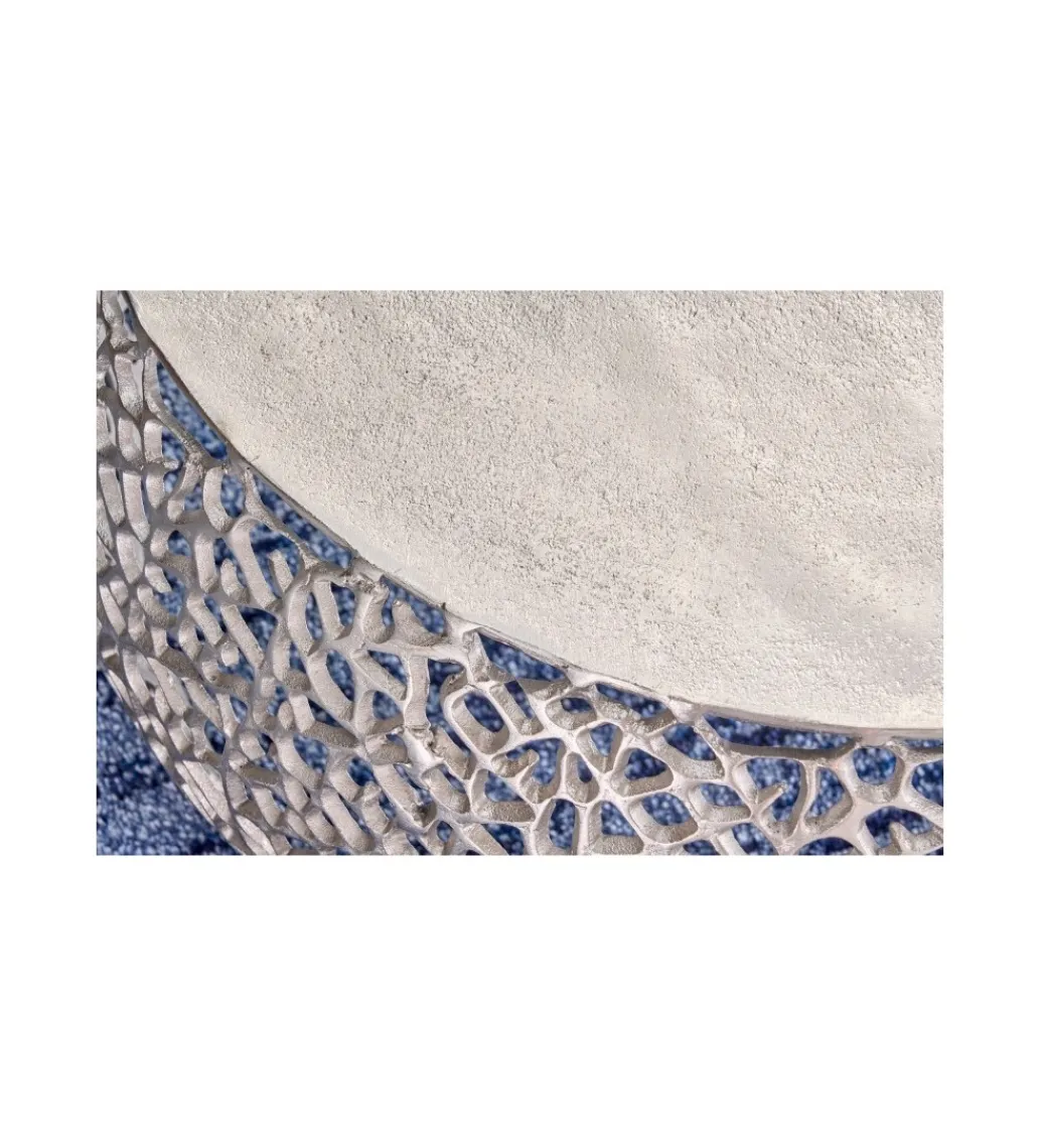 Stolik kawowy FLANK Leaf set 2 srebrny*Invicta Interior Clearance