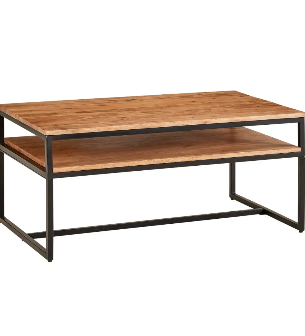 Stolik kawowy FUNI 100 cm drewno akacja*WOHNLING, GERMANY Discount