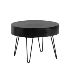 Stolik kawowy GARMAZJA 60 cm drewno mango czarne*WOHNLING, GERMANY Outlet
