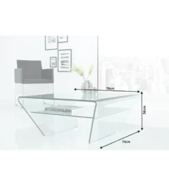 Stolik kawowy GEISTER Fantome 70 cm szklany*Invicta Interior Clearance
