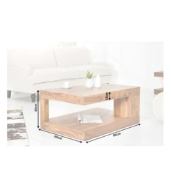 Stolik kawowy Giant XL 90 cm drewno Sheesham*Invicta Interior Clearance