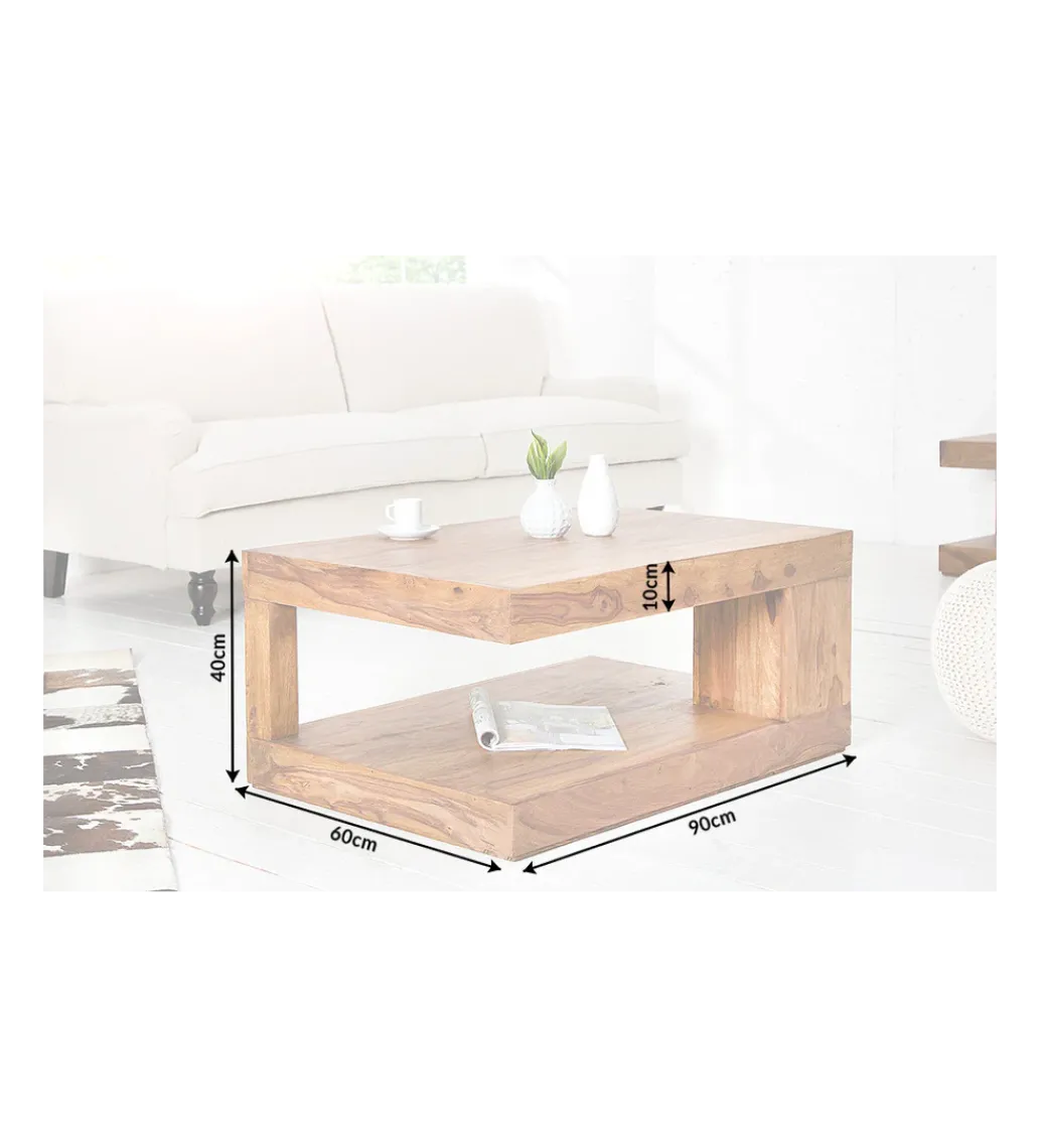 Stolik kawowy Giant XL 90 cm drewno Sheesham*Invicta Interior Clearance