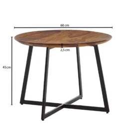 Stolik kawowy GLOBI 60 cm drewno sheesham*WOHNLING, GERMANY Hot