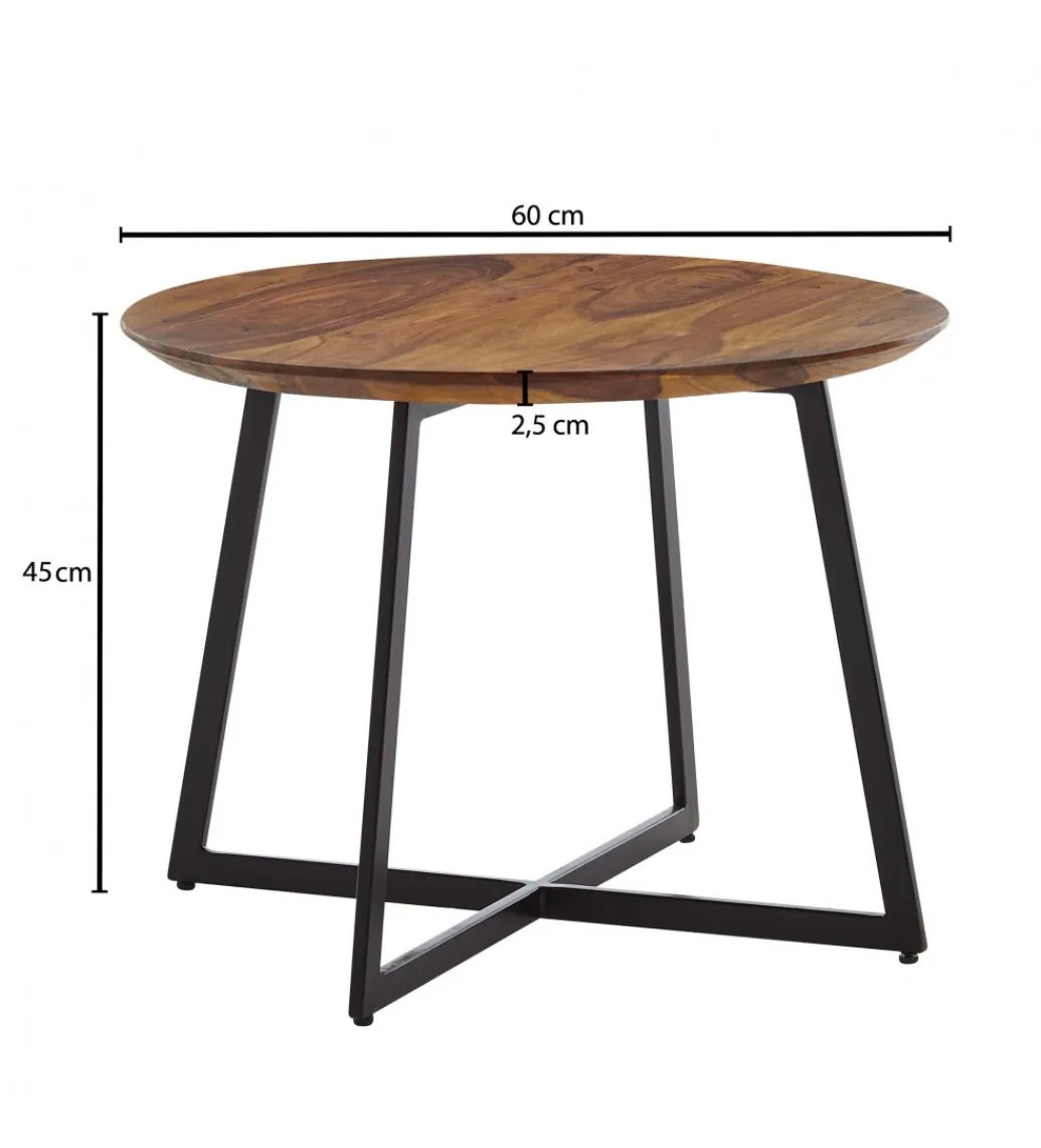Stolik kawowy GLOBI 60 cm drewno sheesham*WOHNLING, GERMANY Hot