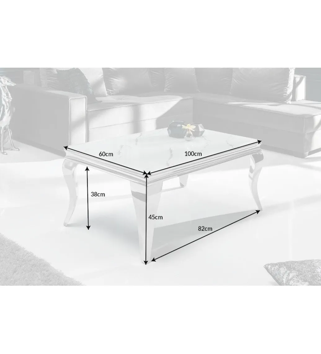 Stolik kawowy GLORIA 100 cm w optyce marmuru*Invicta Interior Discount