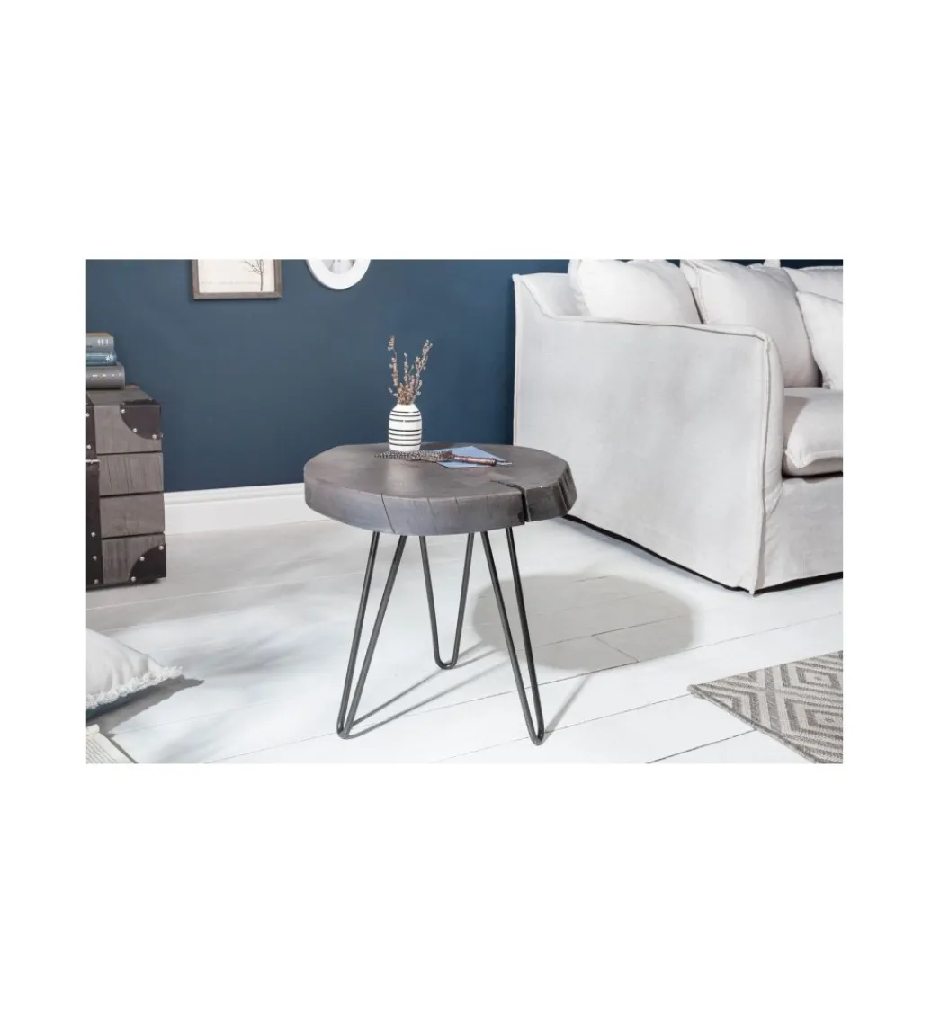 Stolik kawowy Goa 43 cm akacja szara*Invicta Interior Online