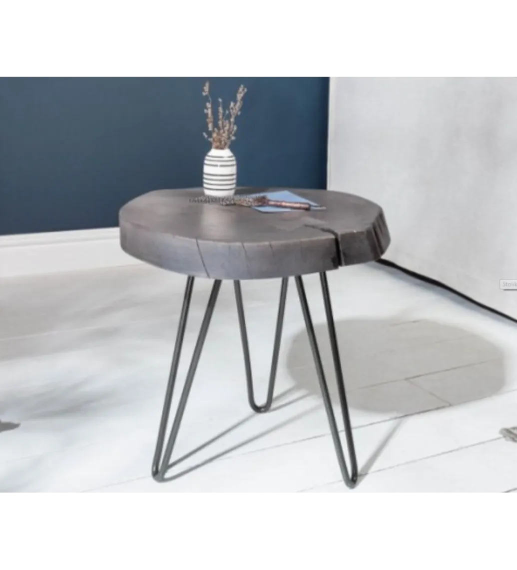 Stolik kawowy Goa 43 cm akacja szara*Invicta Interior Online