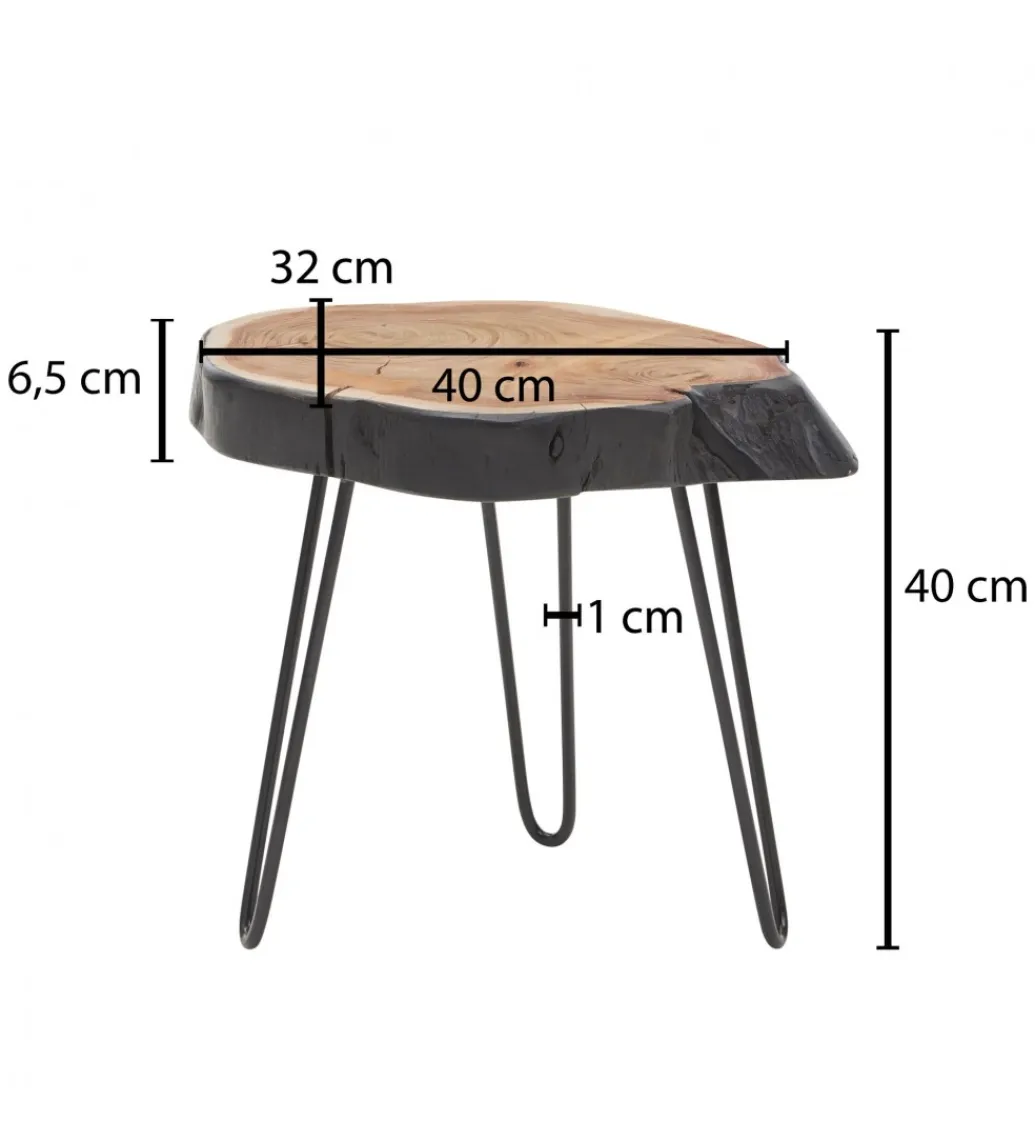 Stolik kawowy GOA 40 cm drewno akacja*WOHNLING, GERMANY Outlet