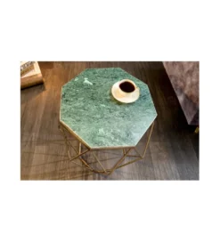 Stolik kawowy GORAN 50 cm marmur zielony*Invicta Interior Discount