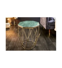 Stolik kawowy GORAN 50 cm marmur zielony*Invicta Interior Discount