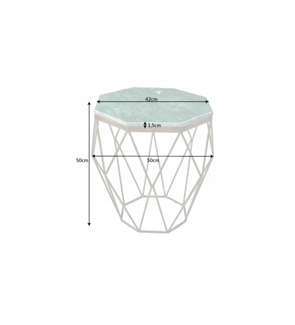 Stolik kawowy GORAN 50 cm marmur zielony*Invicta Interior Discount
