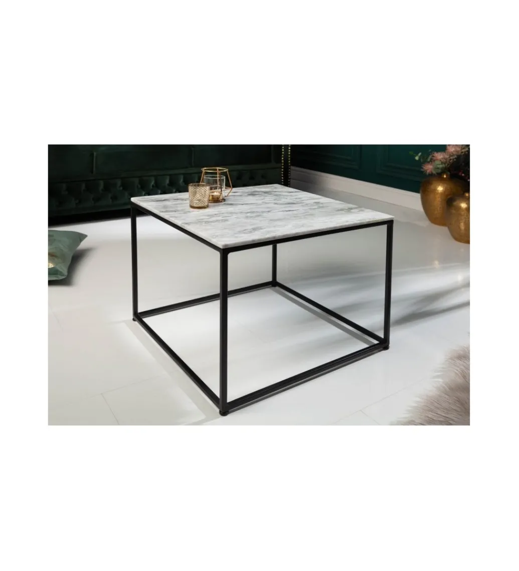 Stolik Kawowy GORAN 50 Cm Marmur biały*Invicta Interior