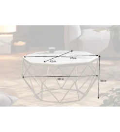 Stolik Kawowy GORAN II 69 Cm Marmur biały*Invicta Interior Hot