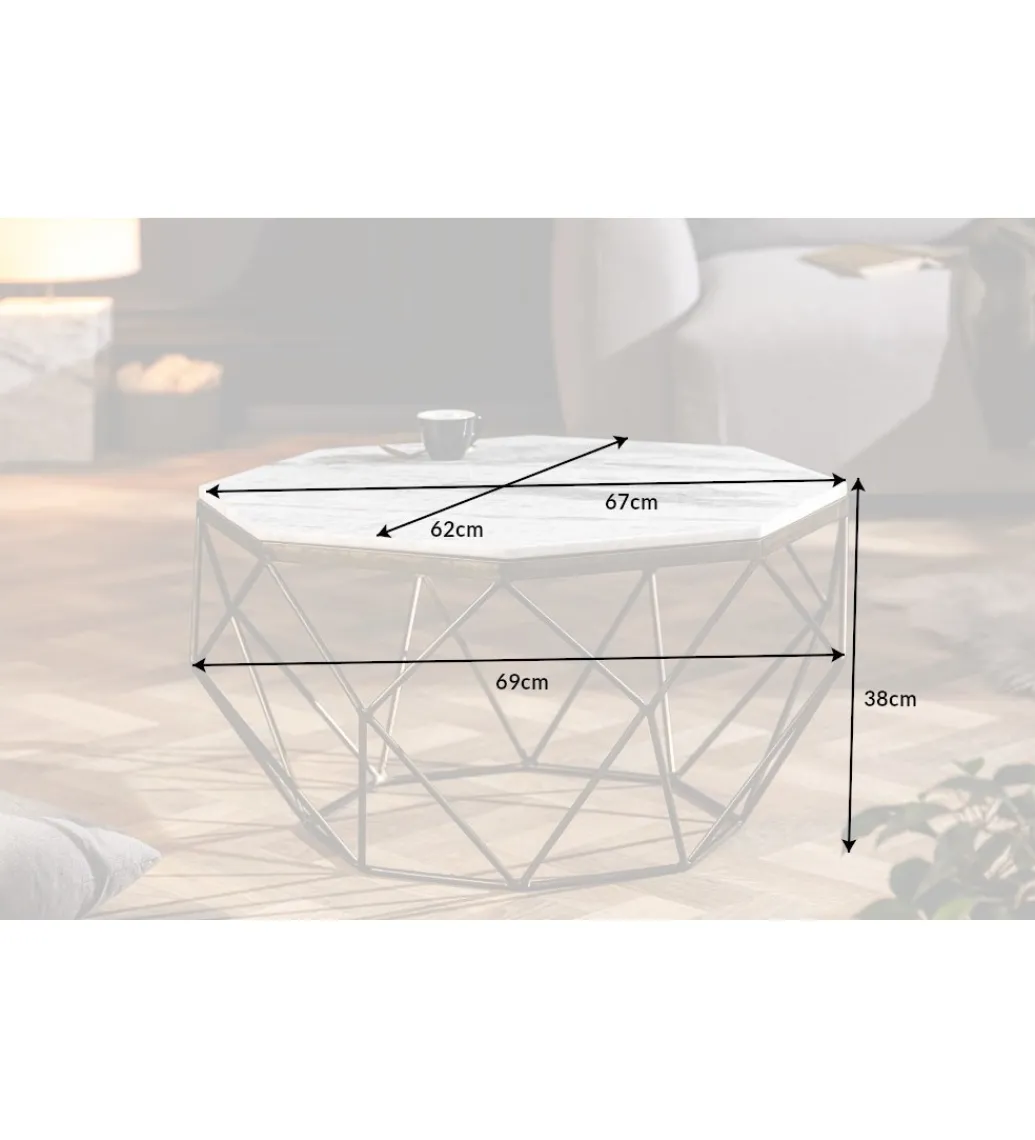 Stolik Kawowy GORAN II 69 Cm Marmur biały*Invicta Interior Hot