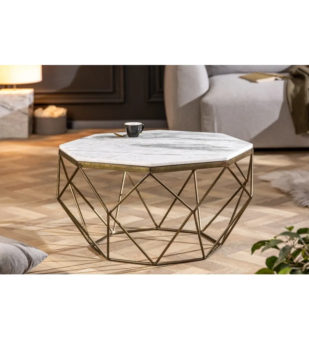 Stolik Kawowy GORAN II 69 Cm Marmur biały*Invicta Interior Hot