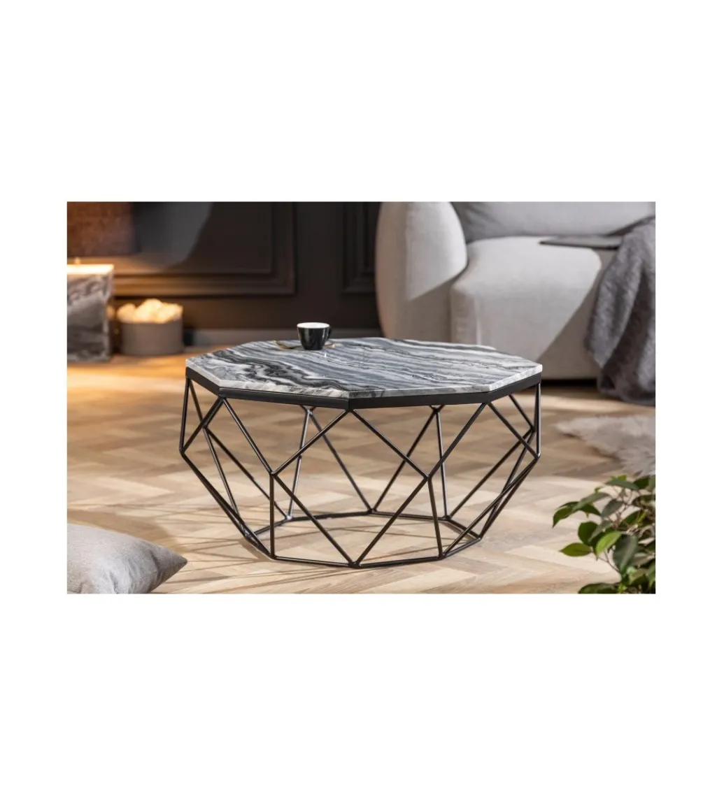 Stolik Kawowy GORAN II 69 Cm Marmur Szary*Invicta Interior Hot