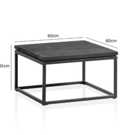 Stolik kawowy HAPTIK 60 cm drewno mango czarne*WOHNLING, GERMANY Hot