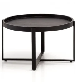 Stolik kawowy HARMI 60 cm drewno mango czarny*WOHNLING, GERMANY Outlet