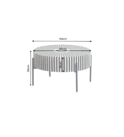 Stolik kawowy HARMONY NATURE 65 cm czarnobiały*Invicta Interior Clearance