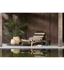 Stolik kawowy HERAS set 2 drewno teak czarny*J-Line