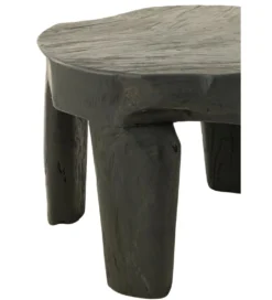 Stolik kawowy HERAS set 2 drewno teak czarny*J-Line