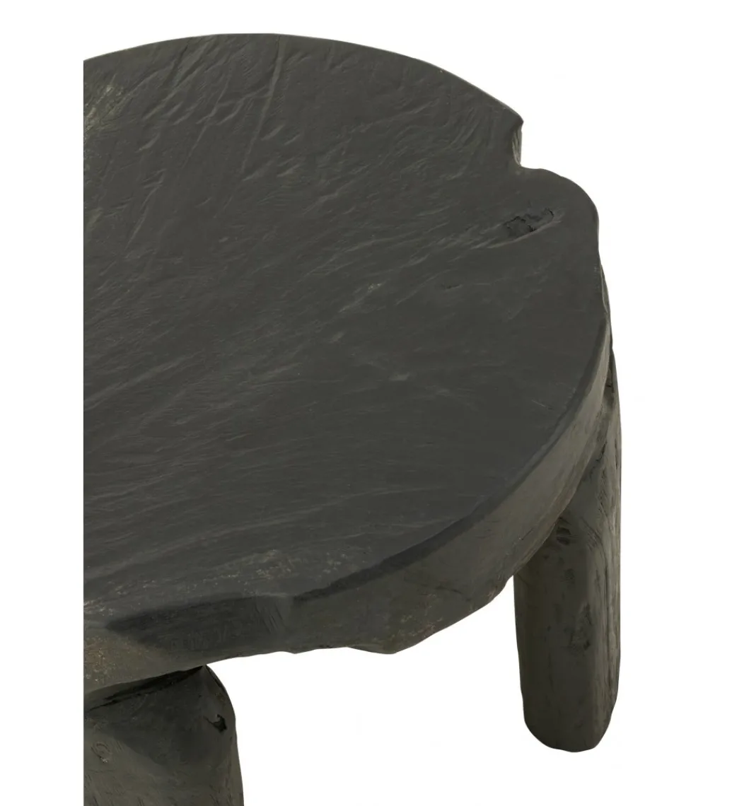 Stolik kawowy HERAS set 2 drewno teak czarny*J-Line