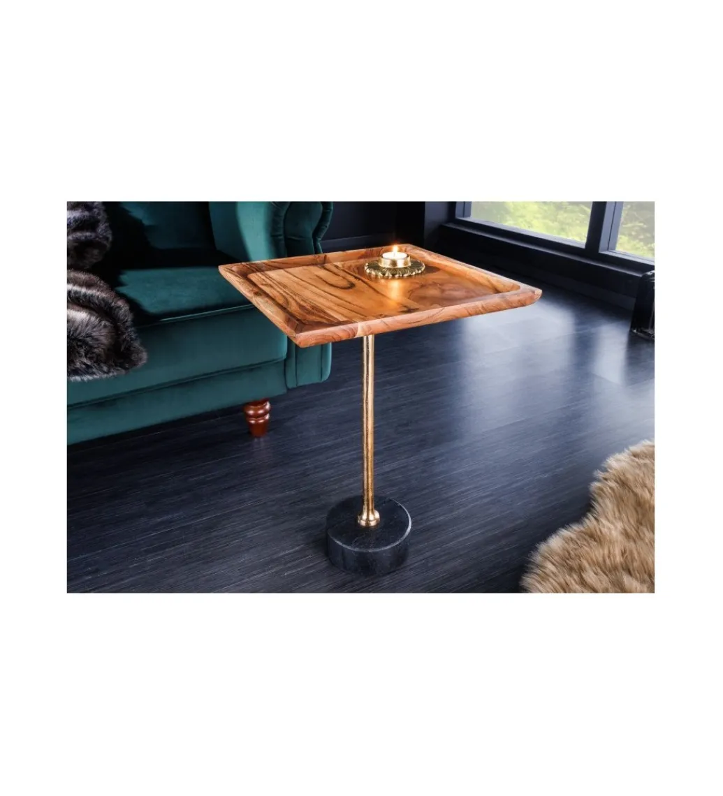 Stolik kawowy HOBART 35 cm drewno akacja*Invicta Interior Sale