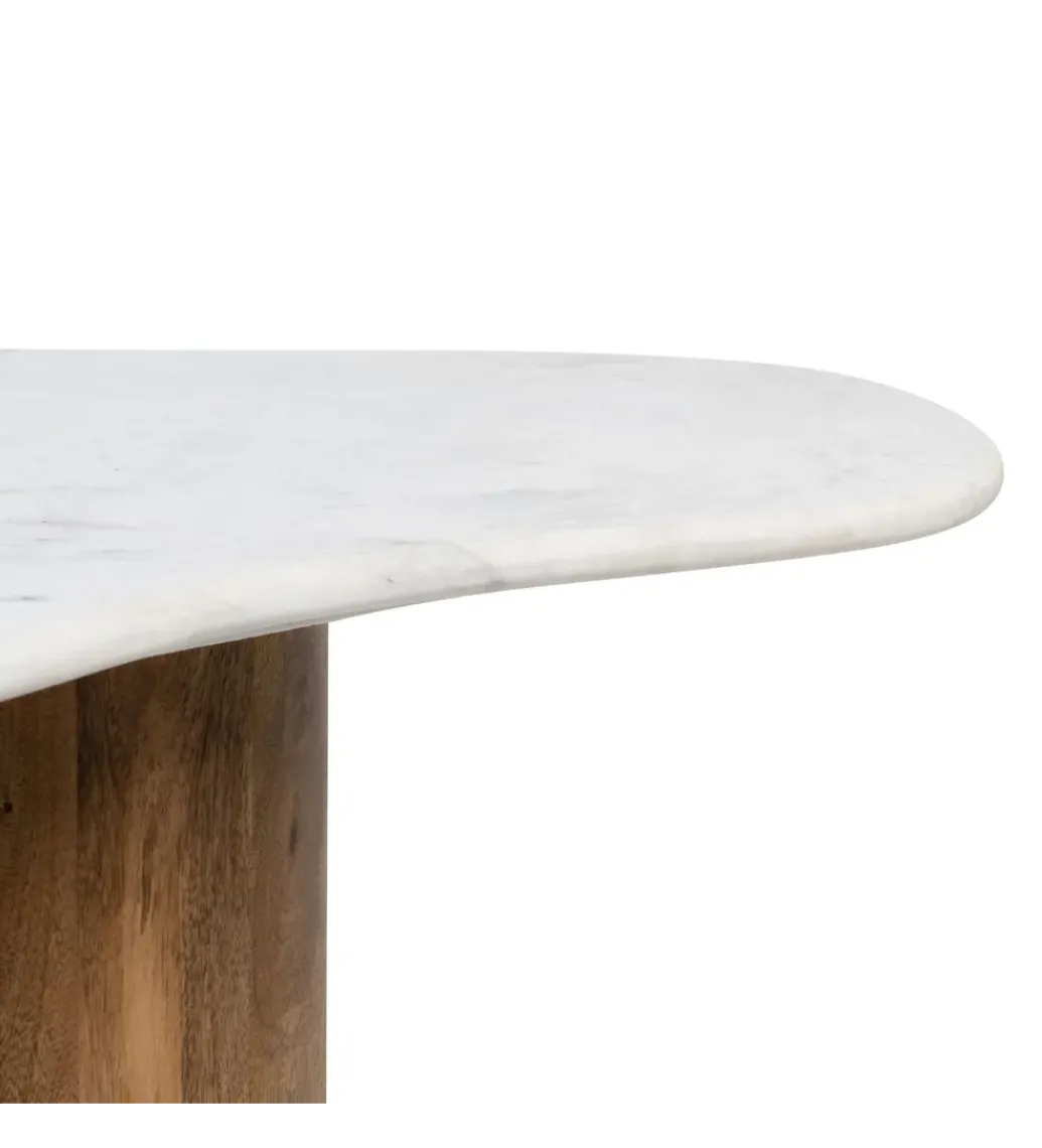 Stolik kawowy HUGI 135 cm marmur drewno mango*Zona-Design New