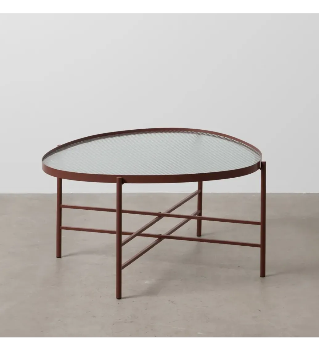 Stolik kawowy INDUSTRIAL 78 cm Ciemna Terakota*Zona-Design Online