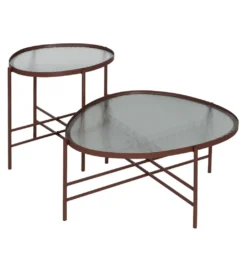 Stolik kawowy INDUSTRIAL 78 cm Ciemna Terakota*Zona-Design Online