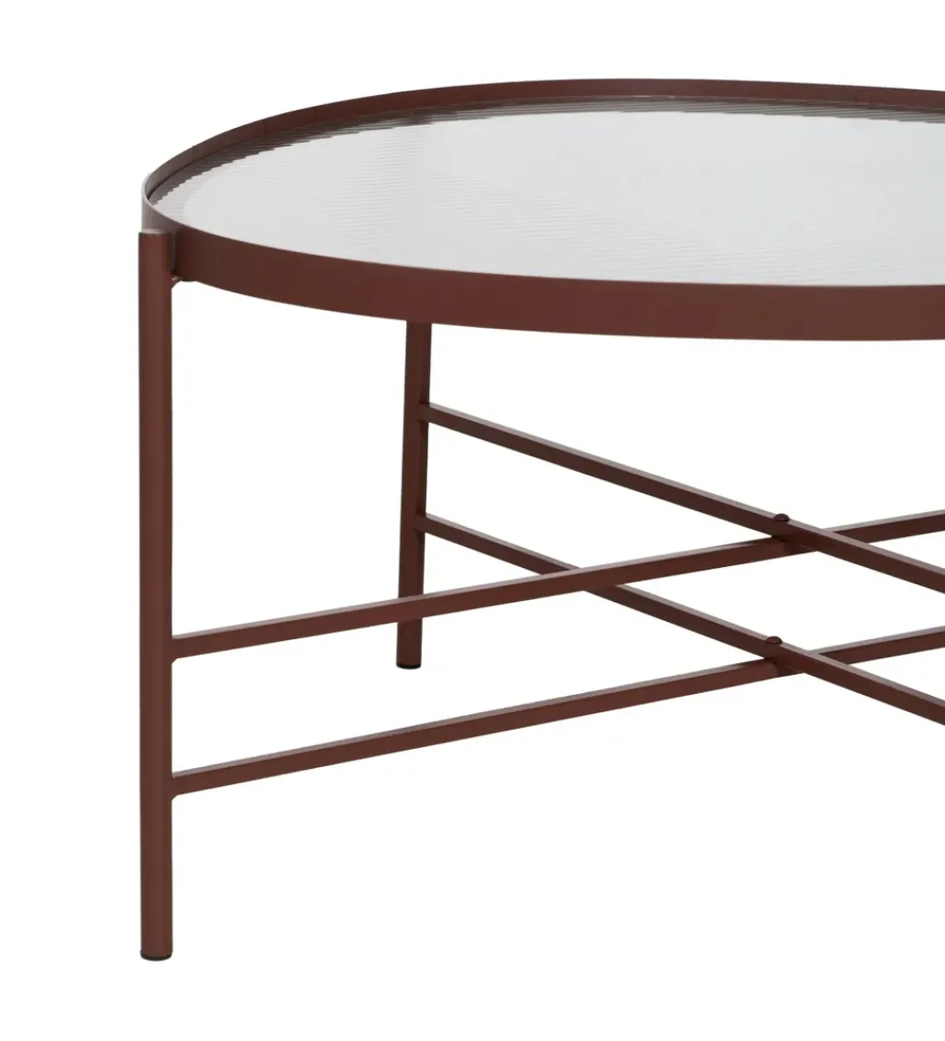 Stolik kawowy INDUSTRIAL 78 cm Ciemna Terakota*Zona-Design Online