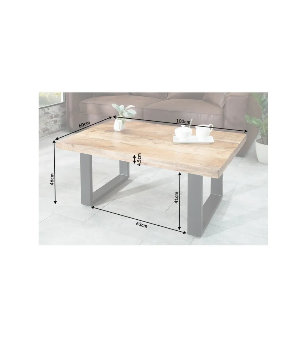 Stolik kawowy Iron Craft 100 cm drewno mango*Invicta Interior Outlet