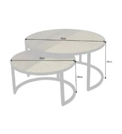 Stolik kawowy JAWA Viviena Lounge set 2 drewno mango*Invicta Interior Outlet