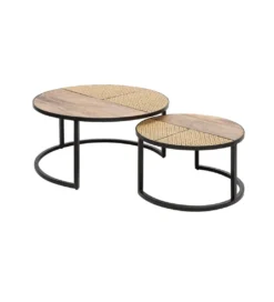 Stolik kawowy JAWA Viviena Lounge set 2 drewno mango*Invicta Interior Outlet
