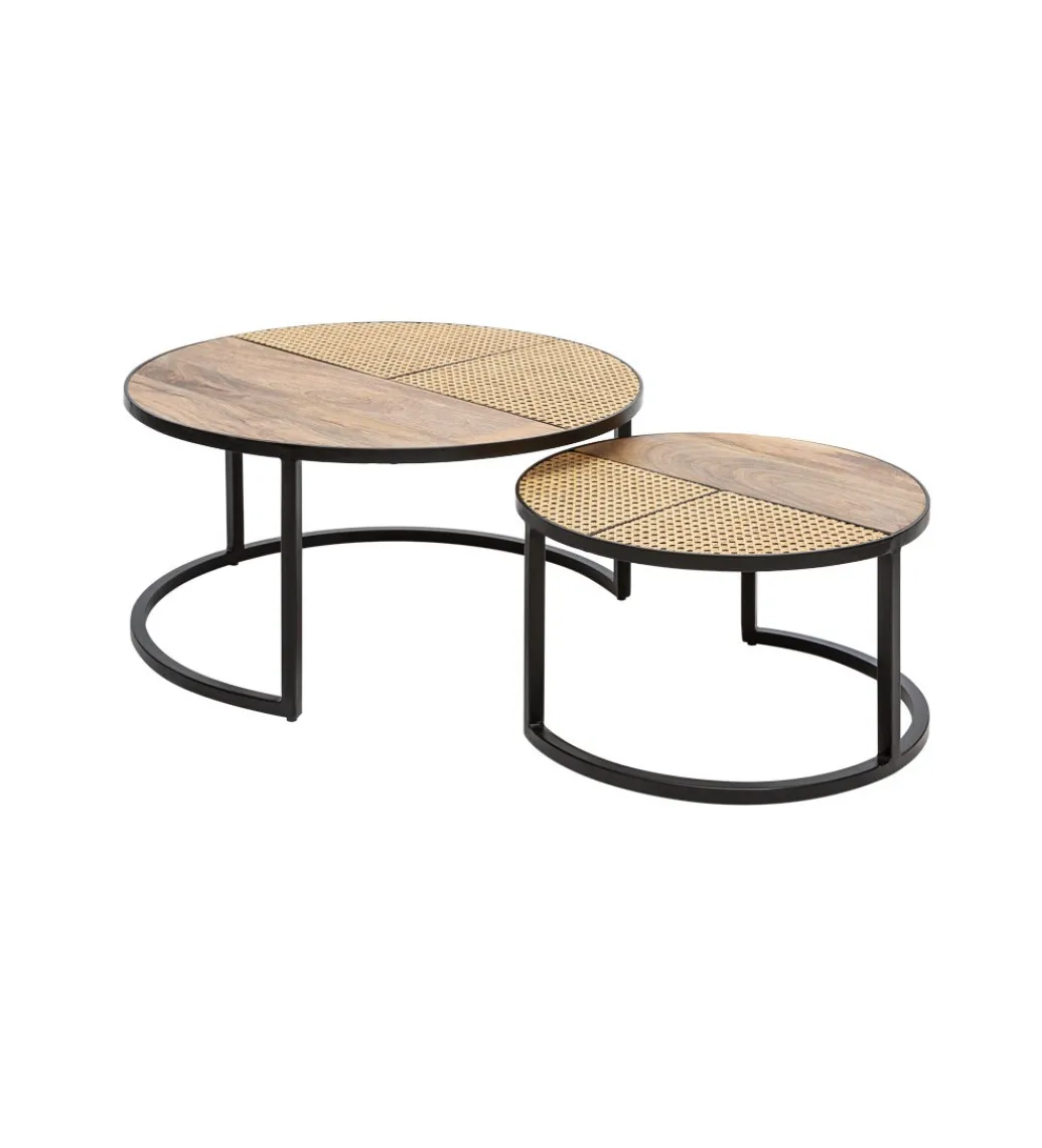 Stolik kawowy JAWA Viviena Lounge set 2 drewno mango*Invicta Interior Outlet