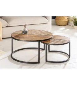 Stolik kawowy JAWA Viviena Lounge set 2 drewno mango*Invicta Interior Outlet