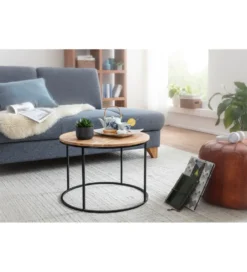 Stolik kawowy JORGI 60 cm drewno akacja*WOHNLING, GERMANY Discount