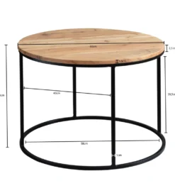 Stolik kawowy JORGI 60 cm drewno akacja*WOHNLING, GERMANY Discount