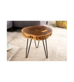 Stolik kawowy KAKADU Goa 40 cm drewno akacja*Invicta Interior New