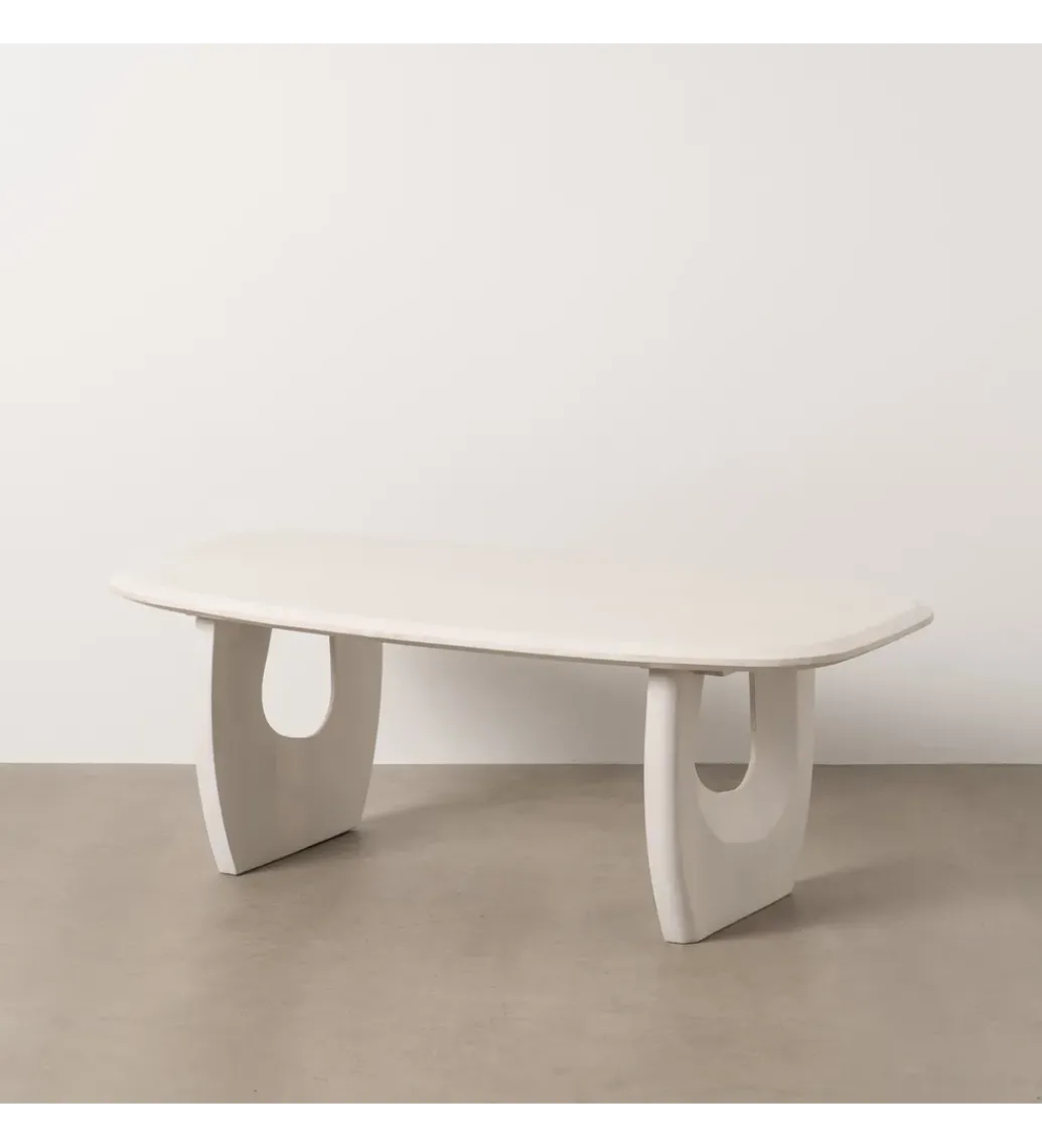 Stolik kawowy KARAZ 130 cm drewno akacja różowo-biały*Zona-Design Online