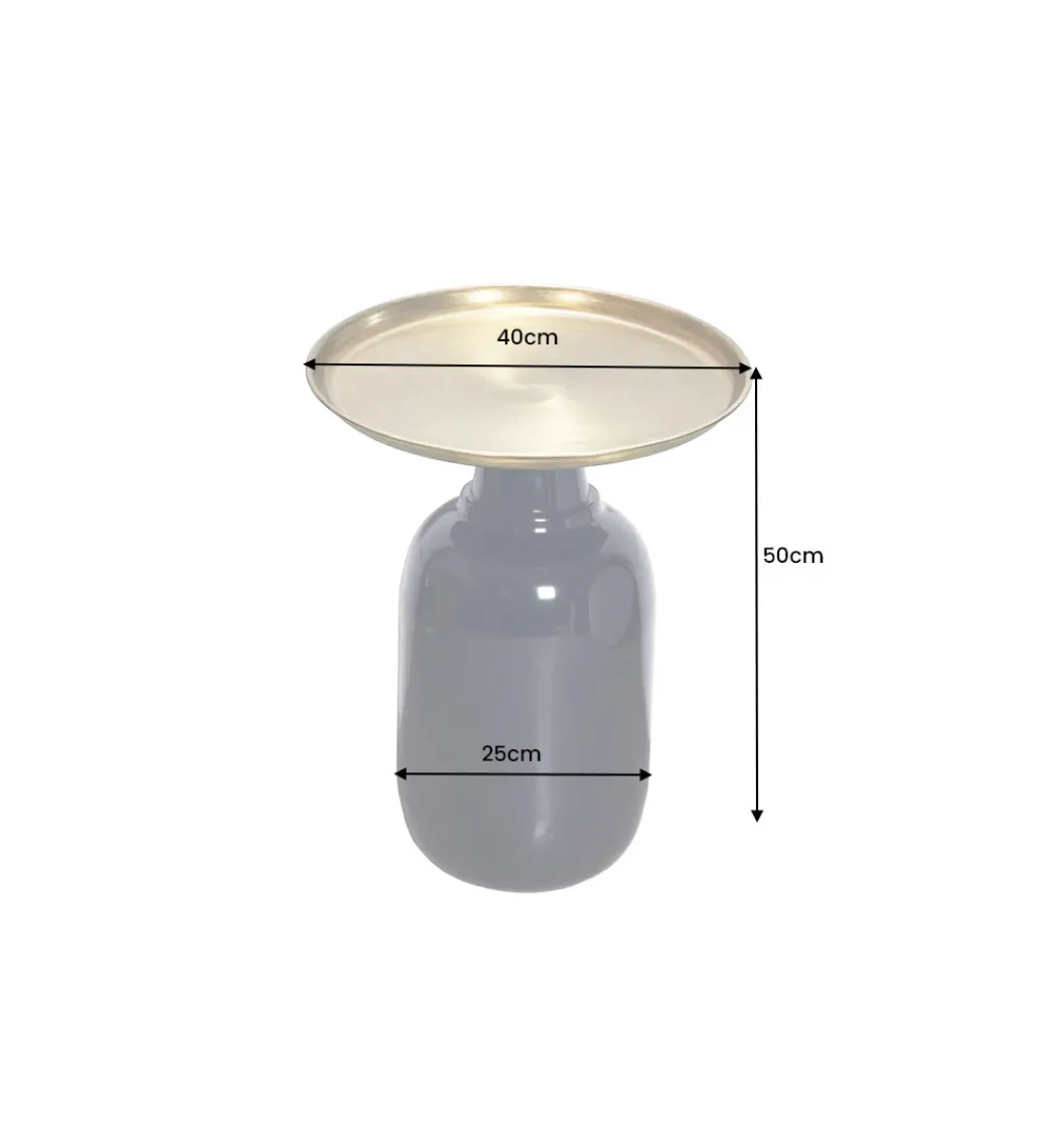 Stolik kawowy KARIN 40 cm czarno złoty*Invicta Interior Sale