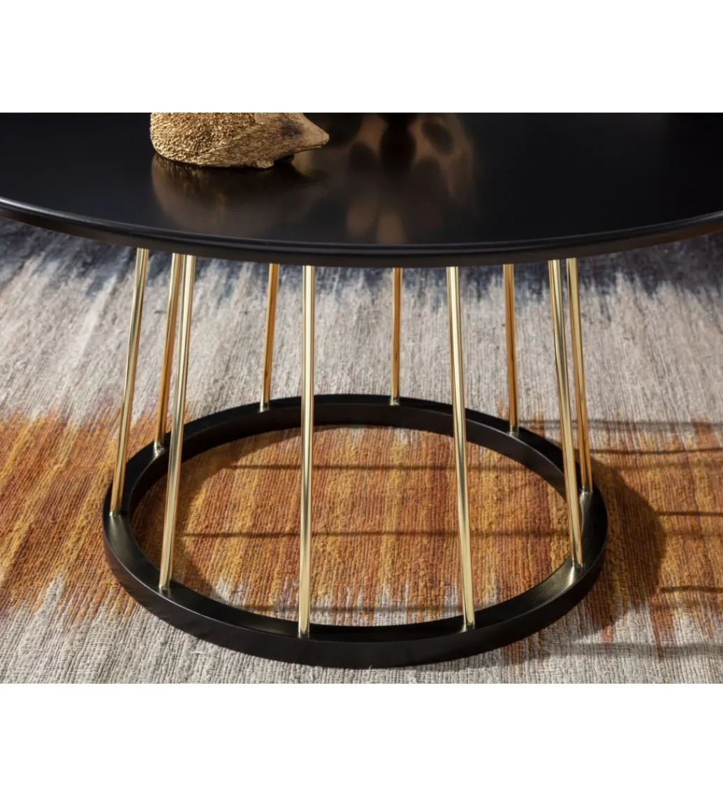 Stolik kawowy KONYA 80 cm czarny*WOHNLING, GERMANY Hot