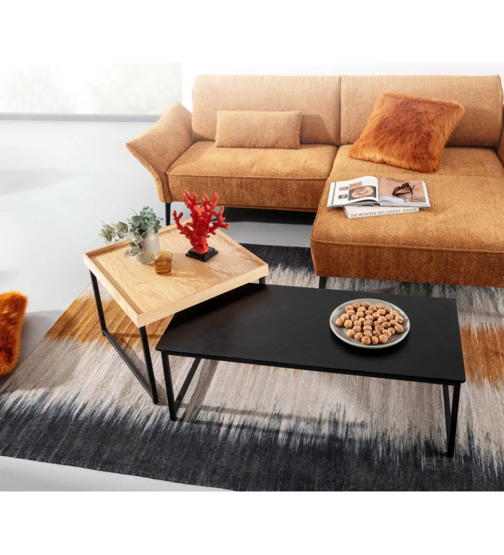 Stolik kawowy KORFI set 2 w optyce dębu outlet*WOHNLING, GERMANY Sale